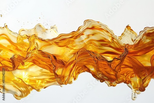 A Splash of Orange Syrup Pouring from a Bottle