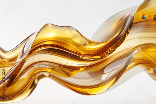 Stylized Liquid Art, Swirling Abstract Design in Glass