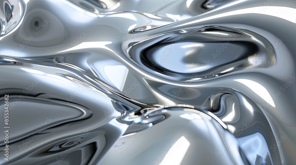 Shiny, smooth chrome surface with fluid, curved design Shiny, smooth chrome surface with fluid, curved design