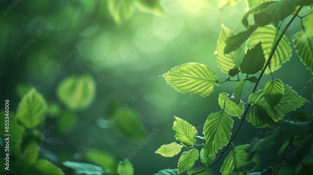 Nature's Serenity: Green Forest, Sunlit Leaves Nature's Serenity: Green Forest, Sunlit Leaves