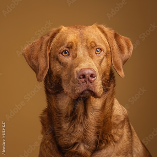 Wallpaper Mural Chesapeake Bay Retriever dog on minimalistic colorful background with Copy Space. Perfect for banners, veterinary ads, pet food promotions, and minimalist designs. Torontodigital.ca
