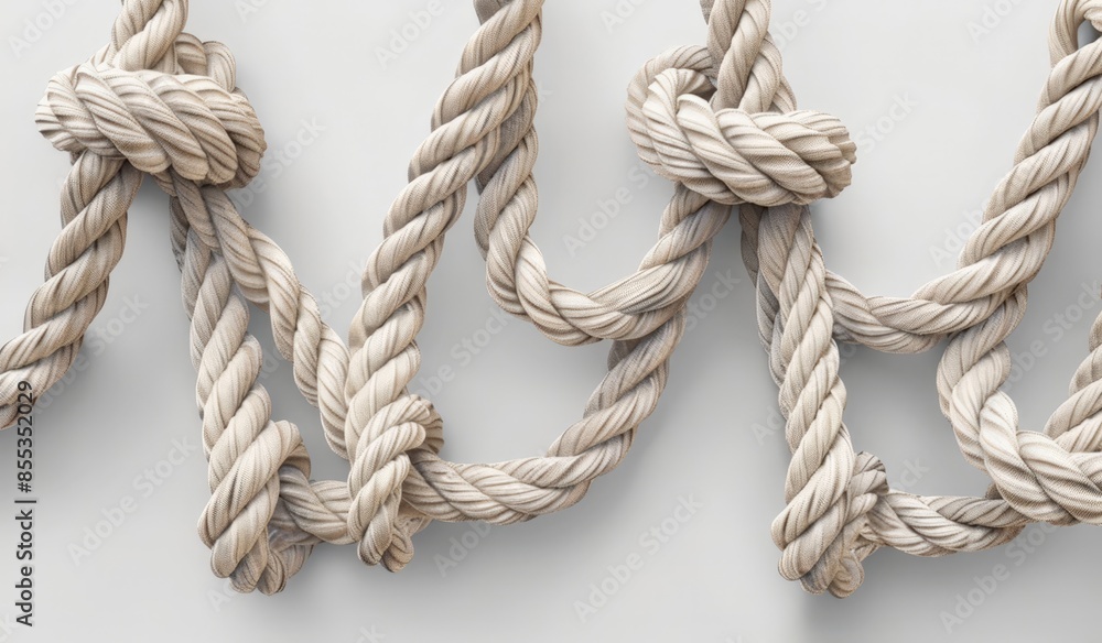 Rope Knots Set - 3D Rendering of Nautical Decorations, Perfect for Home Decoration Rope Knots Set - 3D Rendering of Nautical Decorations, Perfect for Home Decoration
