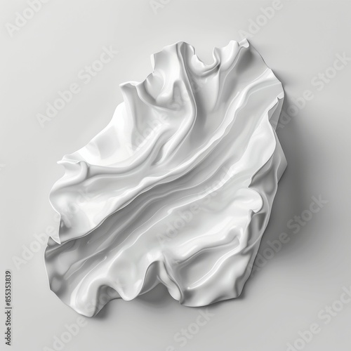 A white piece of fabric with a wave pattern
