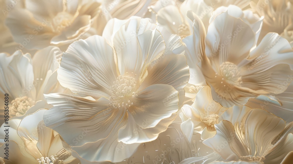 Crisp White Floral Arrangement with Golden Texture Crisp White Floral Arrangement with Golden Texture