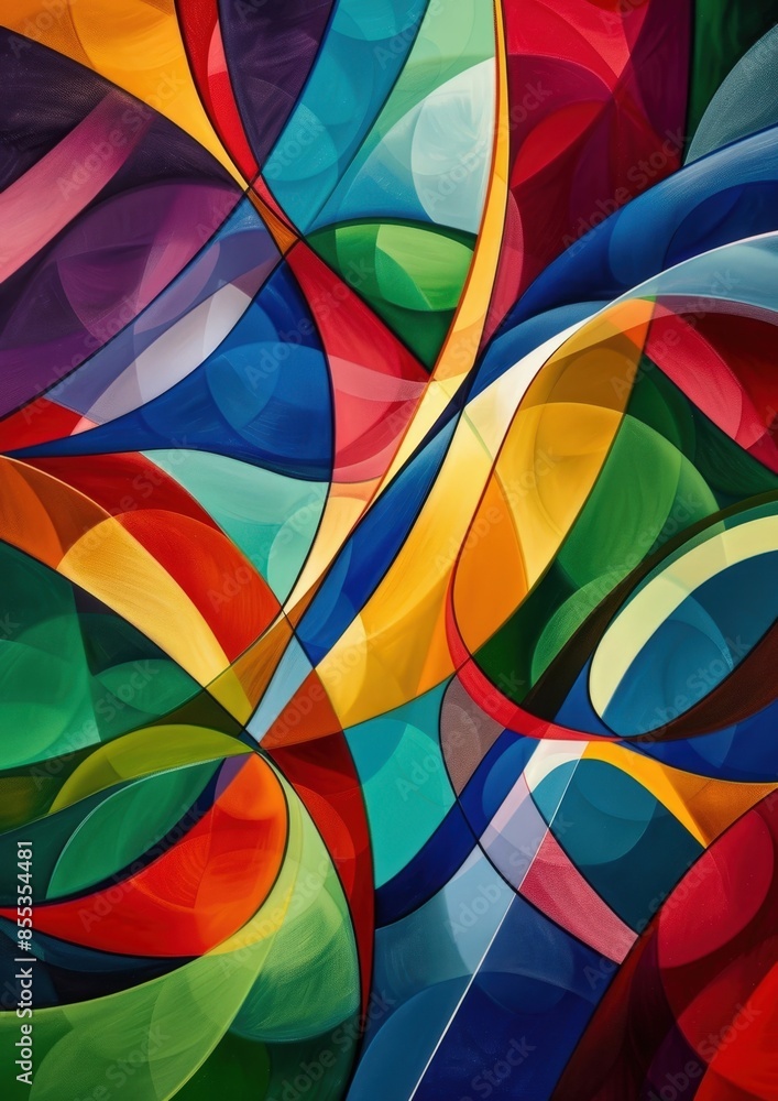 Fototapeta premium Vivid Abstract Art: Colorful Geometric Patterns