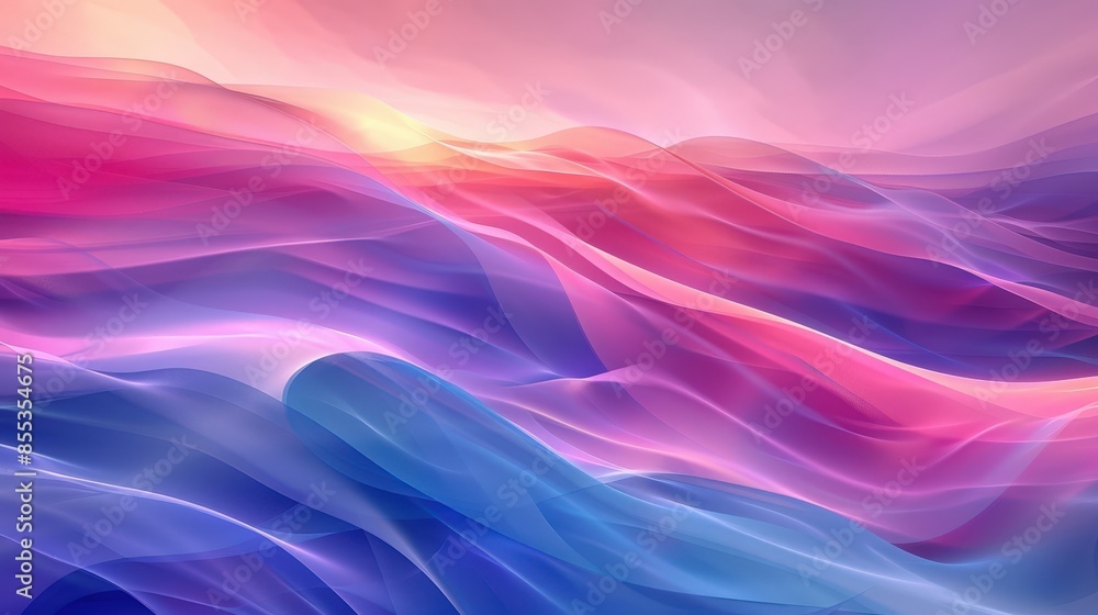 Stylized Abstract Art - Digital Painting of Colorful Waves with Pink and Purple Gradients Stylized Abstract Art - Digital Painting of Colorful Waves with Pink and Purple Gradients