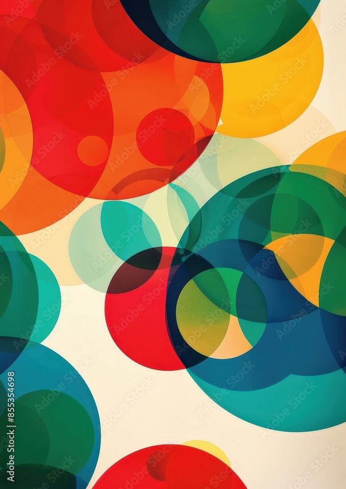 Vibrant Abstract Art Poster with Colorful Circles Vibrant Abstract Art Poster with Colorful Circles