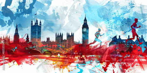 London London Skyline with Athlete