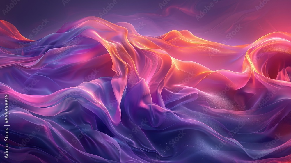 Colorful abstract flowing fabric waves with gradient hues, dynamic and vibrant design concept Colorful abstract flowing fabric waves with gradient hues, dynamic and vibrant design concept