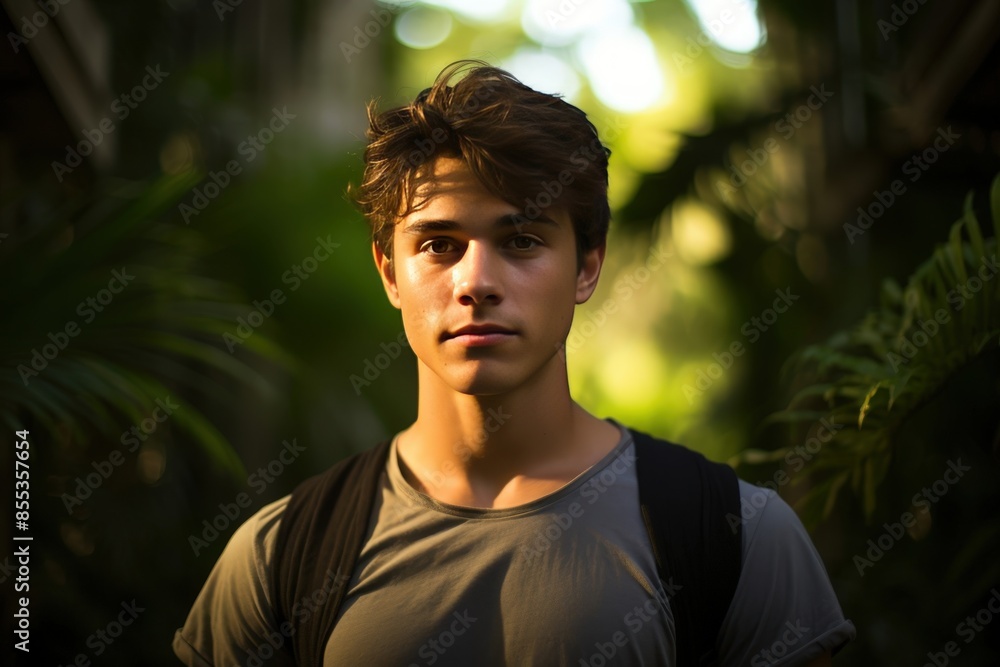 Adventurous Teen in Tropical Setting Adventurous Teen in Tropical Setting