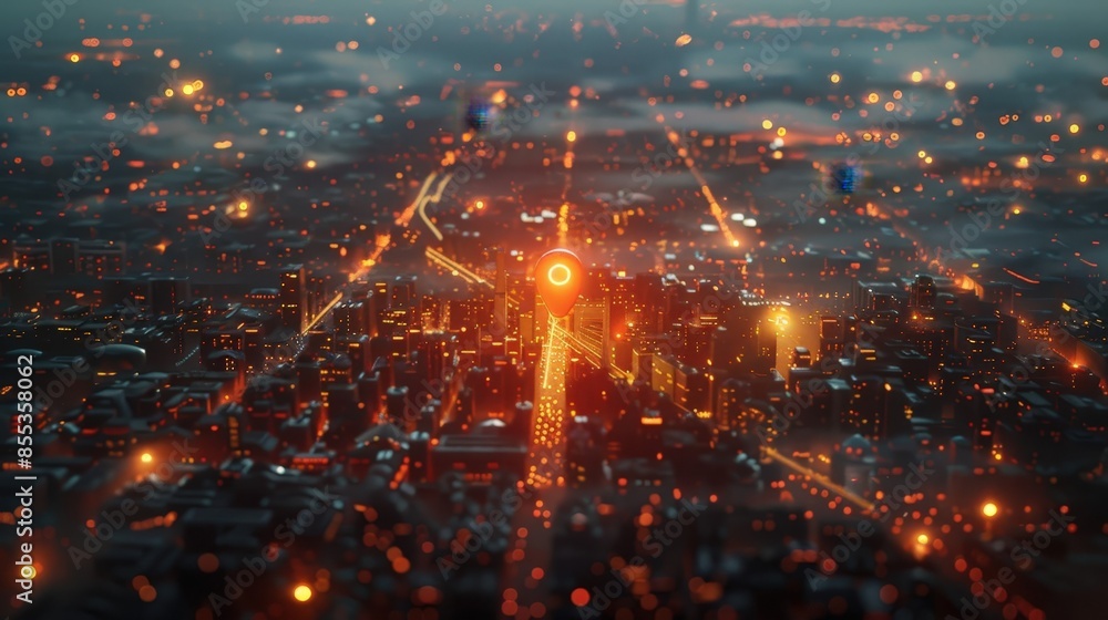 Cyberpunk Cityscape: Aerial View of a Dystopian Future with Lights and Buildings at Night. Cyberpunk Cityscape: Aerial View of a Dystopian Future with Lights and Buildings at Night.