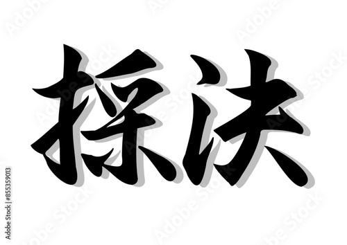 筆文字，採決，行書、毛筆，墨，影，
