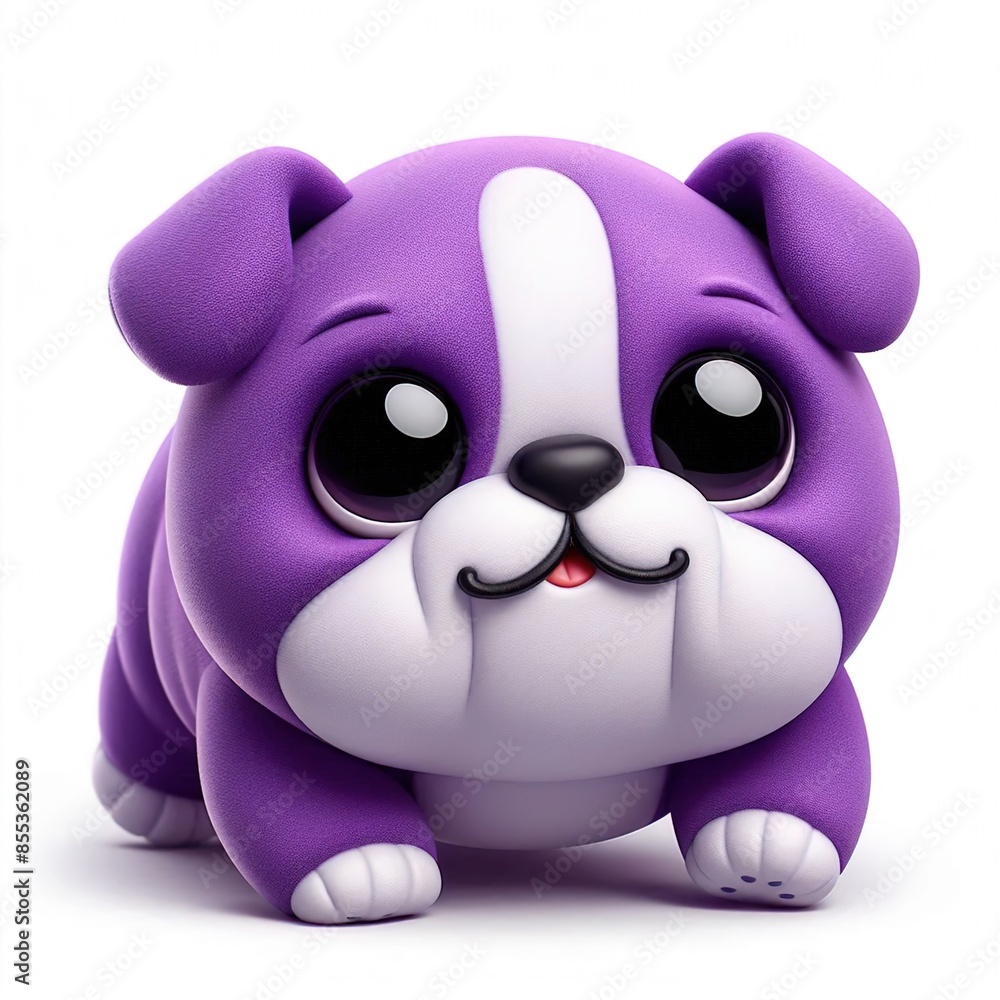 Naklejka premium colorful bulldog stuffed animals