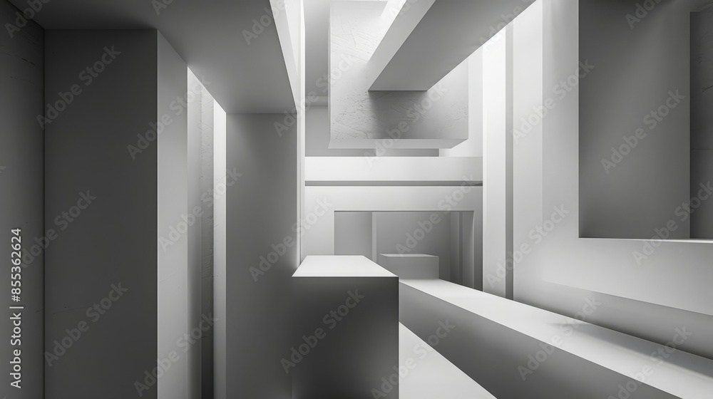 Fototapeta premium Contemporary Architectural Space with Minimalist Design and Neutral Tones