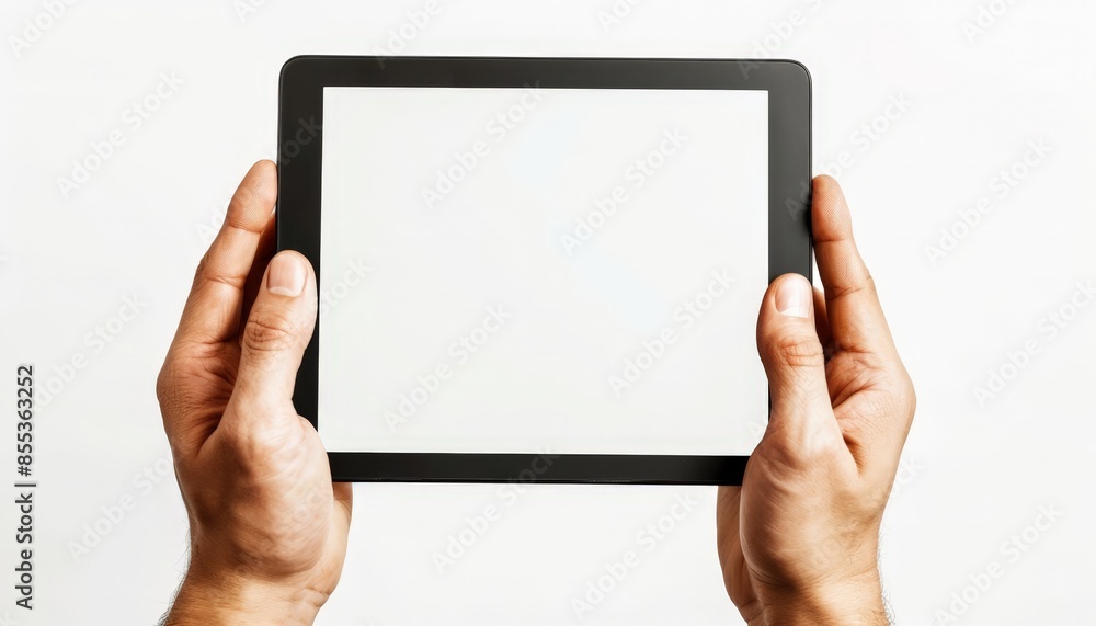 Modern Technology: Person Interacting with a Tablet Modern Technology: Person Interacting with a Tablet