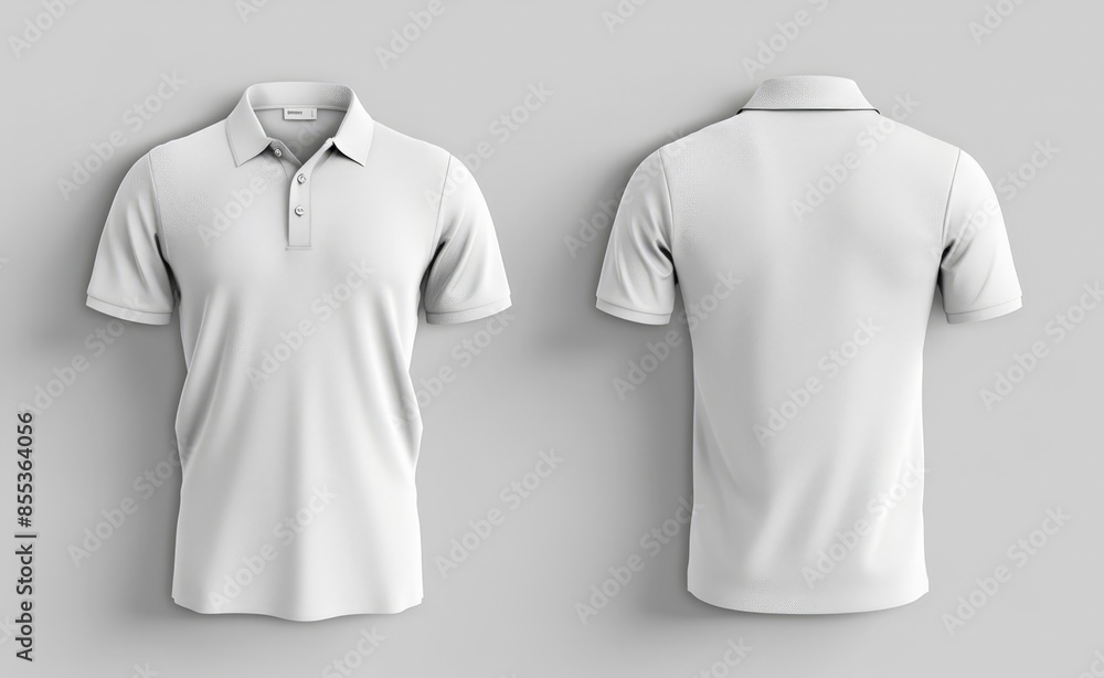 Men's Sport Polo Shirt - White with Embroidery Detailing Men's Sport Polo Shirt - White with Embroidery Detailing