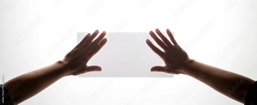 Silhouette of Two Hands Clapping Together in a Successful Gesture, Emphasizing Teamwork and Celebration Silhouette of Two Hands Clapping Together in a Successful Gesture, Emphasizing Teamwork and Celebration