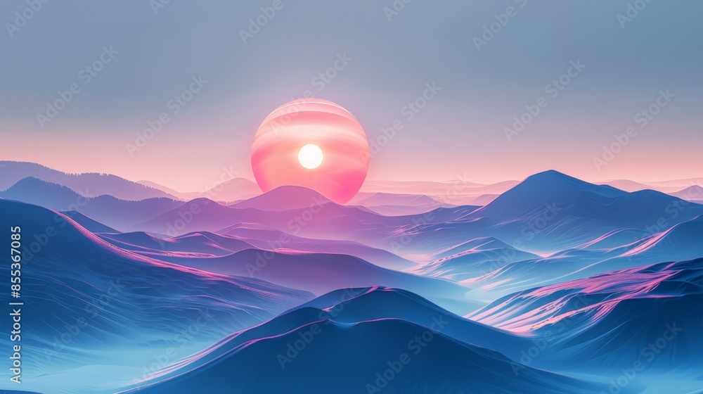 Vivid Sunset Skyscape with Mountains Vivid Sunset Skyscape with Mountains