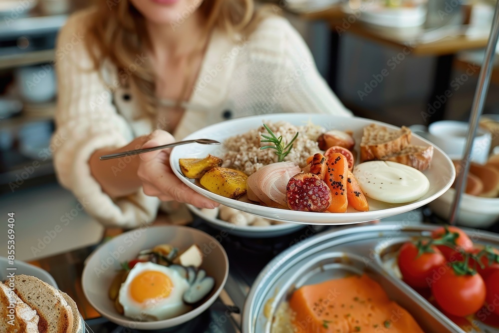 An array of appetizing brunch dishes presented in a close-up shot, highlighting the variety and colors of the food An array of appetizing brunch dishes presented in a close-up shot, highlighting the variety and colors of the food