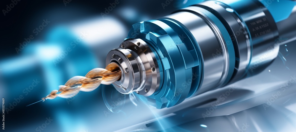 Cnc lathe tool spinning fast, cutting edge glowing, in sharp focus for optimal search relevance Cnc lathe tool spinning fast, cutting edge glowing, in sharp focus for optimal search relevance
