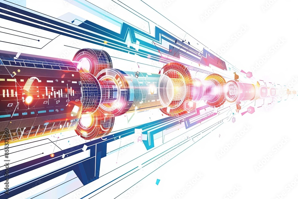 Conceptual Technology Flat Illustration created with Generative AI Conceptual Technology Flat Illustration created with Generative AI