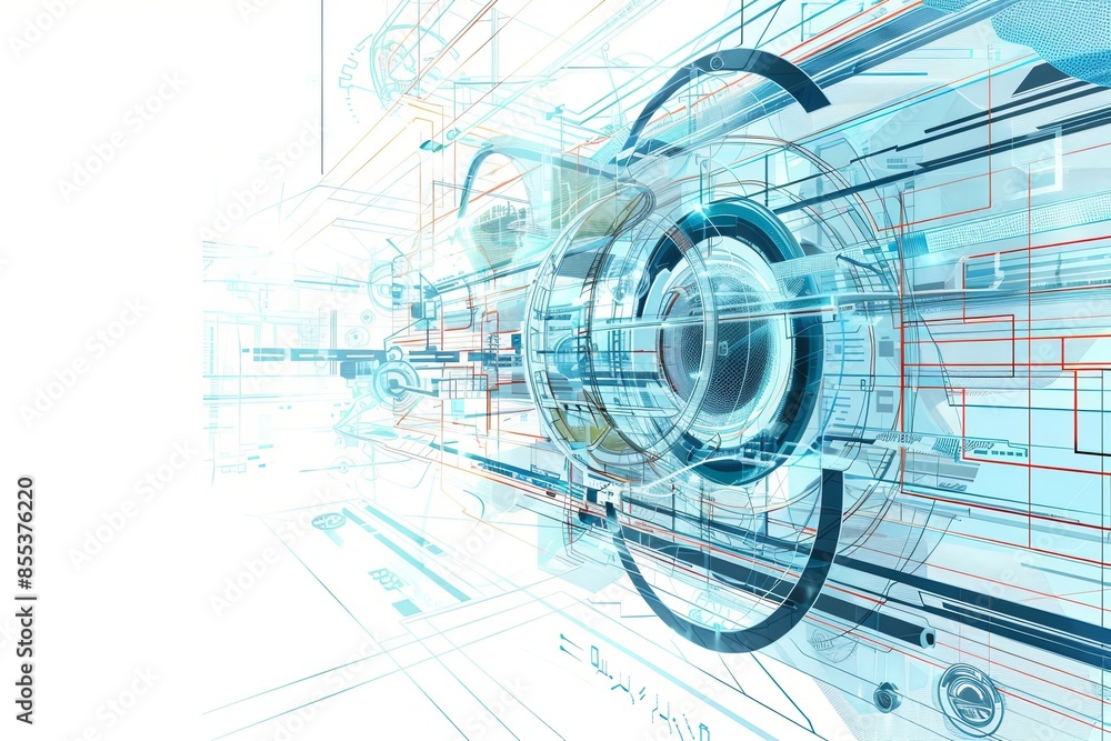 Fototapeta premium Conceptual Technology Flat Illustration created with Generative AI