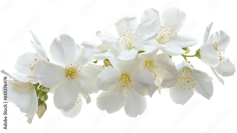 Obraz premium PNG White jasmine flowers isolated on white background : Generative AI