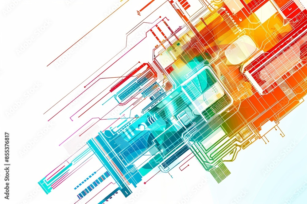 Conceptual Technology Flat Illustration created with Generative AI Conceptual Technology Flat Illustration created with Generative AI