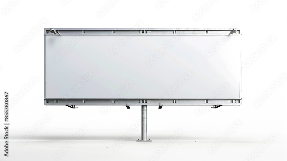 Obraz premium Large empty billboard made of steel sheets Isolated on white : Generative AI