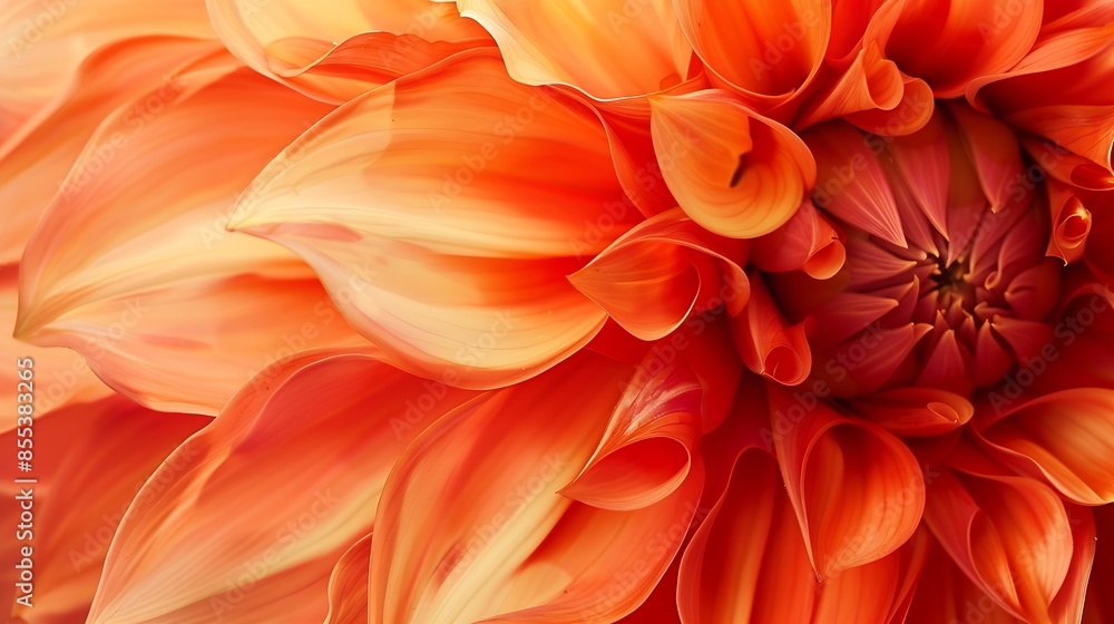 Cascade of petals of an orange Dahlia flower : Generative AI Cascade of petals of an orange Dahlia flower : Generative AI