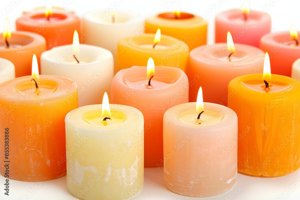Minimalist circle of candles emitting warm, inviting light creating a cozy and welcoming ambiance Minimalist circle of candles emitting warm, inviting light creating a cozy and welcoming ambiance