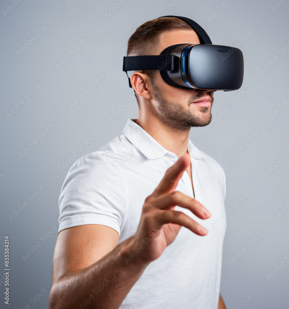 professional using virtual reality glasses professional using virtual reality glasses