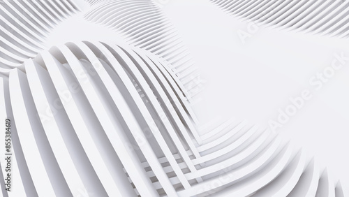 Wallpaper Mural Abstract Curved Shapes. White Circular Background. Torontodigital.ca