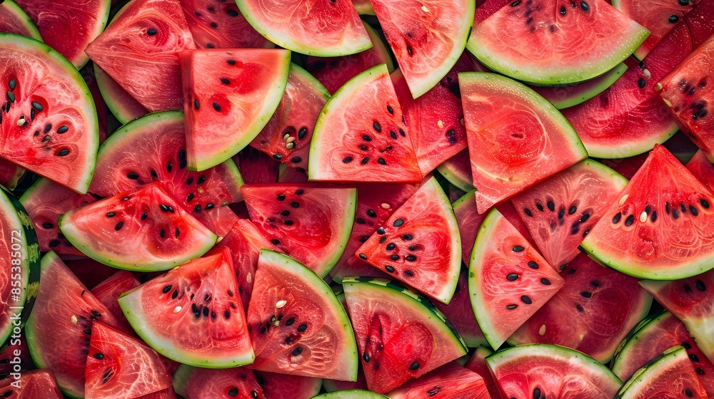heap of watermelon slices as background. heap of watermelon slices as background.