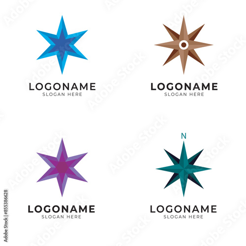 compass needle logo icon set