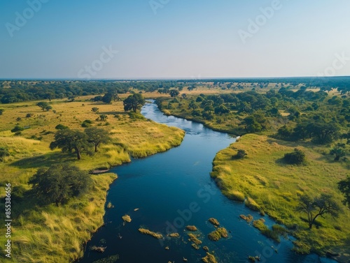 Aerial view of the Kruger National Park with its vast landscapes and diverse wildlife in South Africa   © mozzang