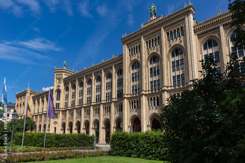 Obraz premium Government of Upper Bavaria building (Regierung von Oberbayern) on Maximilianstrasse in Munich, Germany.