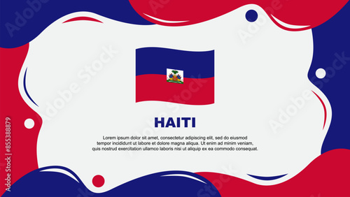 Haiti Flag Abstract Background Flat Design Template. Haiti Independence Day Banner Wallpaper Vector Illustration. Haiti Background