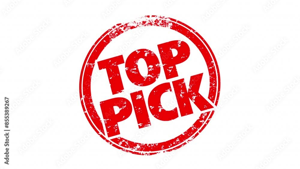 Top Pick Choice Red Round Stamp Best Option Review 3d Animation Top Pick Choice Red Round Stamp Best Option Review 3d Animation