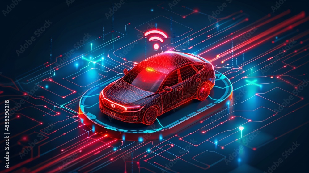 Automobile with GPS tracking signal, locating vehicle. Automobile with GPS tracking signal, locating vehicle.