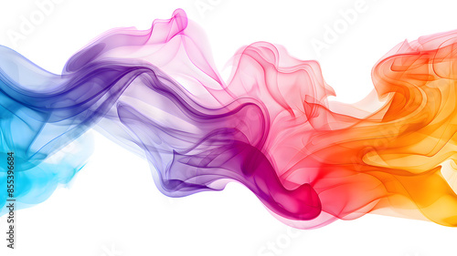 colorful smoke isolated on white