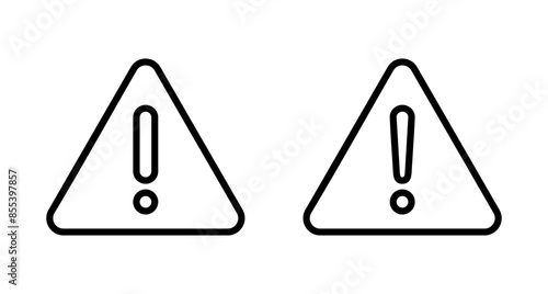 Exclamation danger sign vector isolated on white background. attention sign icon. Hazard warning attention sign. icon alert. Risk