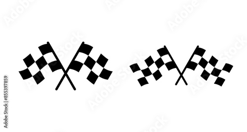 Race flag icon vector isolated on white background. Competition sport flag line vector icon. Racing flag. Start finish flag. Checkered. Start