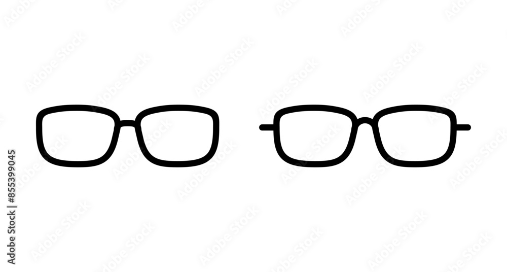 Glasses icon vector isolated on white background. Stylish Eyeglasses. Glasses vector. Optical concept Glasses icon vector isolated on white background. Stylish Eyeglasses. Glasses vector. Optical concept