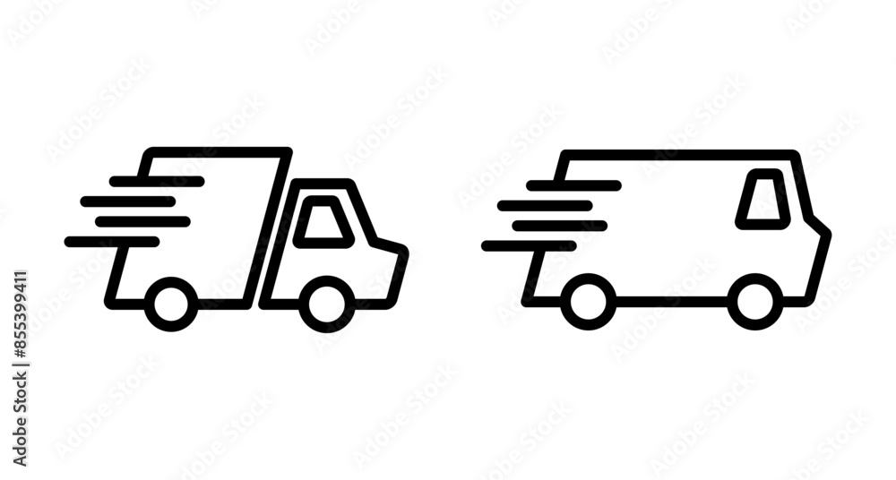Delivery Icon vector isolated on white background. Fast Delivery Icon. Fast shipping delivery truck. Truck icon delivery Delivery Icon vector isolated on white background. Fast Delivery Icon. Fast shipping delivery truck. Truck icon delivery