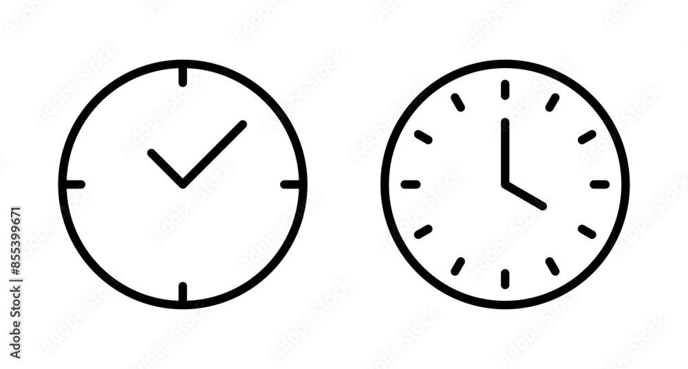 Clock icon vector isolated on white background. Time icon vector. Clock vector icon Clock icon vector isolated on white background. Time icon vector. Clock vector icon