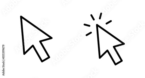 Click icon vector isolated on white background. Cursor icon. Computer mouse click cursor black arrow icons. pointer arrow