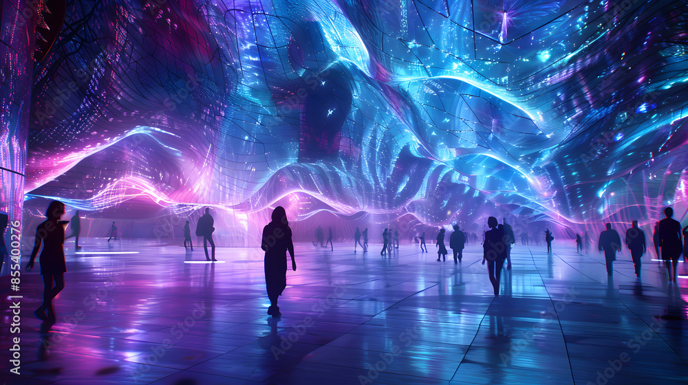 Obraz premium purple and blue light technology