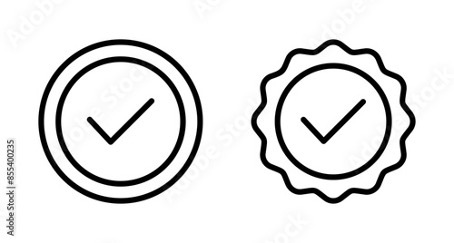 Approved icon vector isolated on white background. Certified Medal Icon vector. check mark