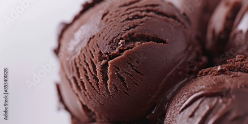 Wallpaper Mural Indulgent dark chocolate ice cream, a closeup image of indulgent dark chocolate ice cream, its deep color and smooth texture set against a white backdrop Torontodigital.ca